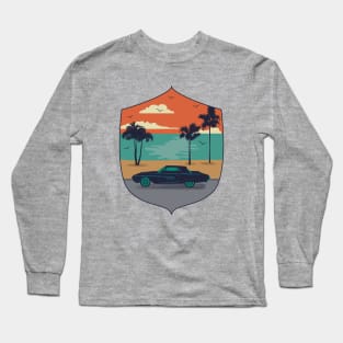 Classic Car By The Beach Long Sleeve T-Shirt